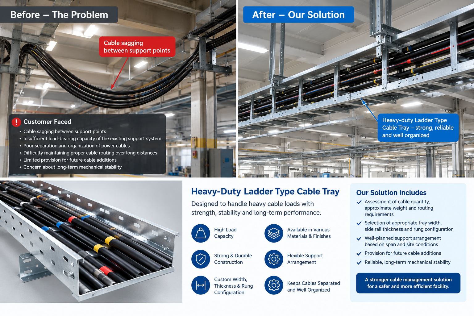 Heavy Cable Load Solution - Ladder Type Cable Tray